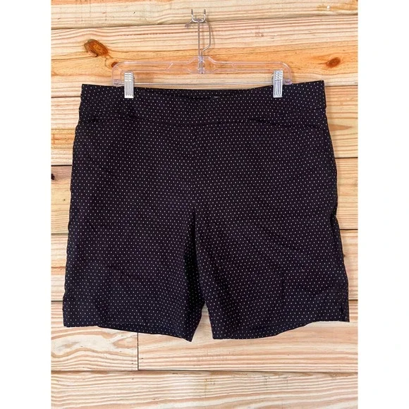 Hilary Radley Womens Polka Dot Shorts Size XXL Navy White Classic Fit - Picture 1 of 3